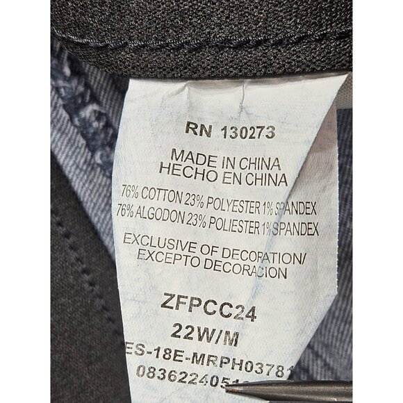 Riders by Lee Capri Jeans Womens 22W Blue Stretch Comfort Waist Plus Mid Rise - Picture 5 of 10